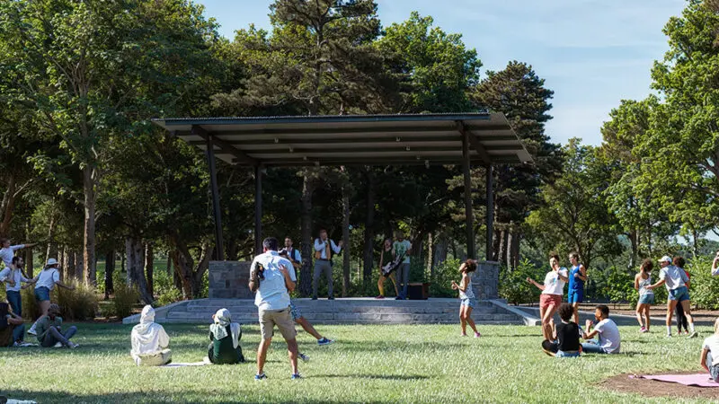 render of lawn and amphitheater