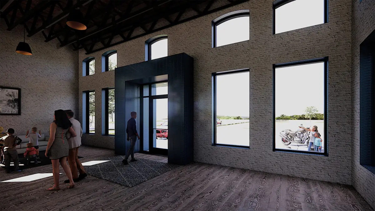 render of interior of event hall