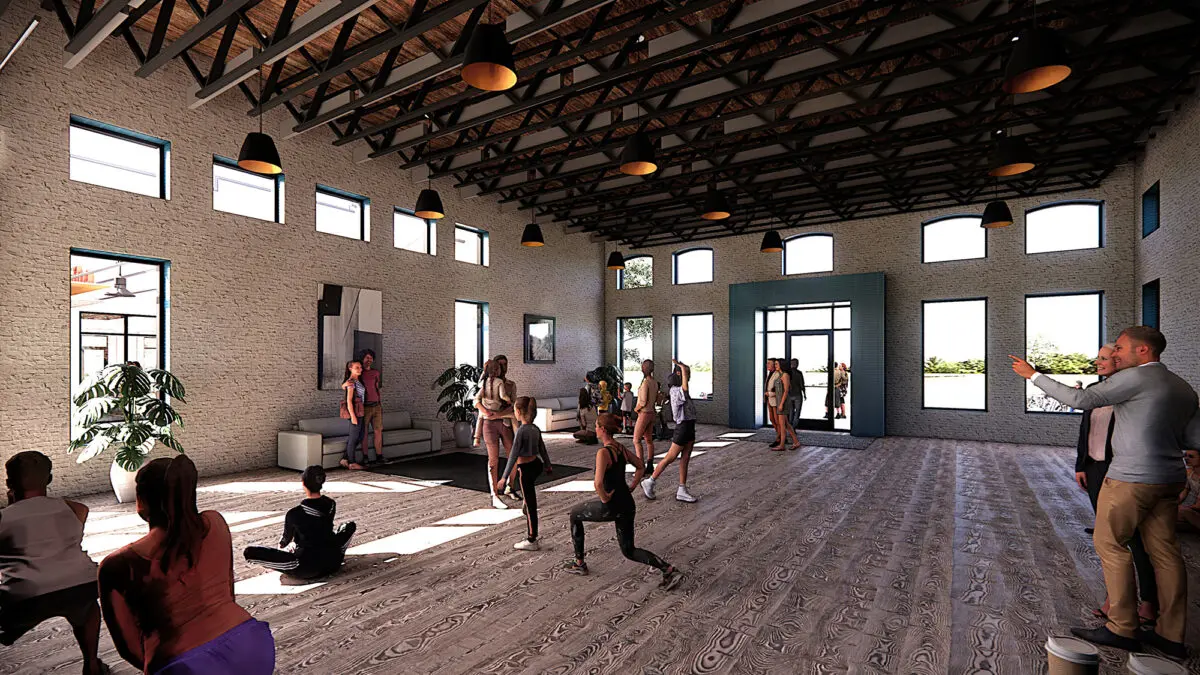 render of interior of event hall