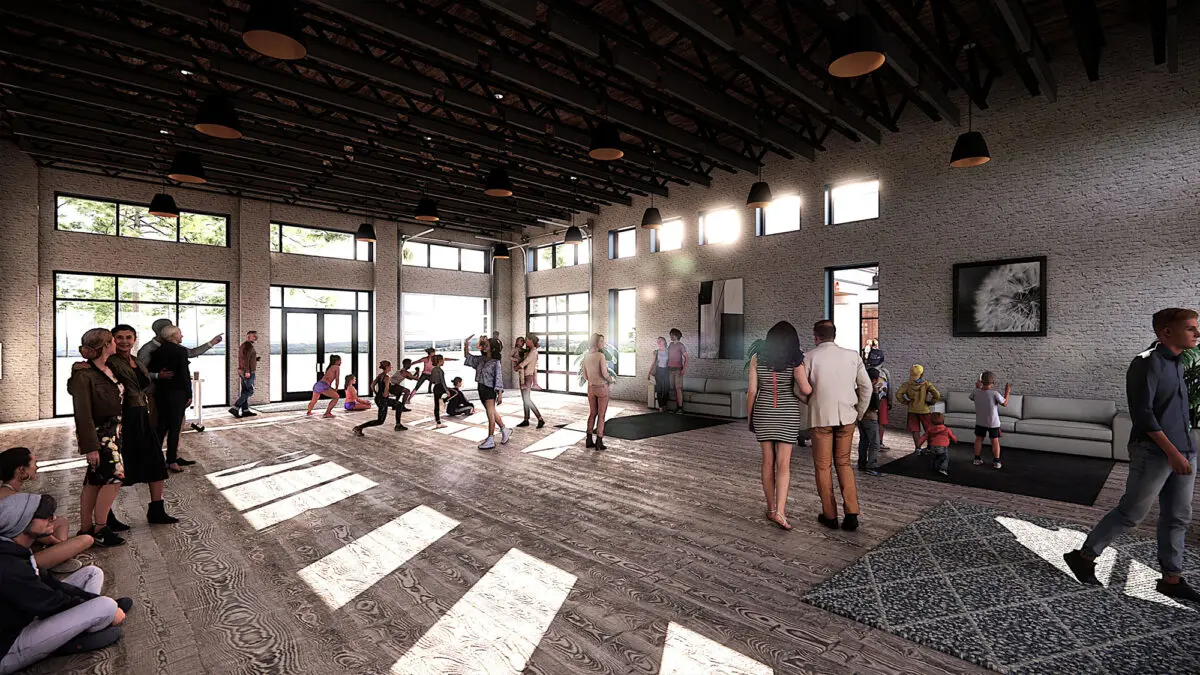 render of interior of event hall