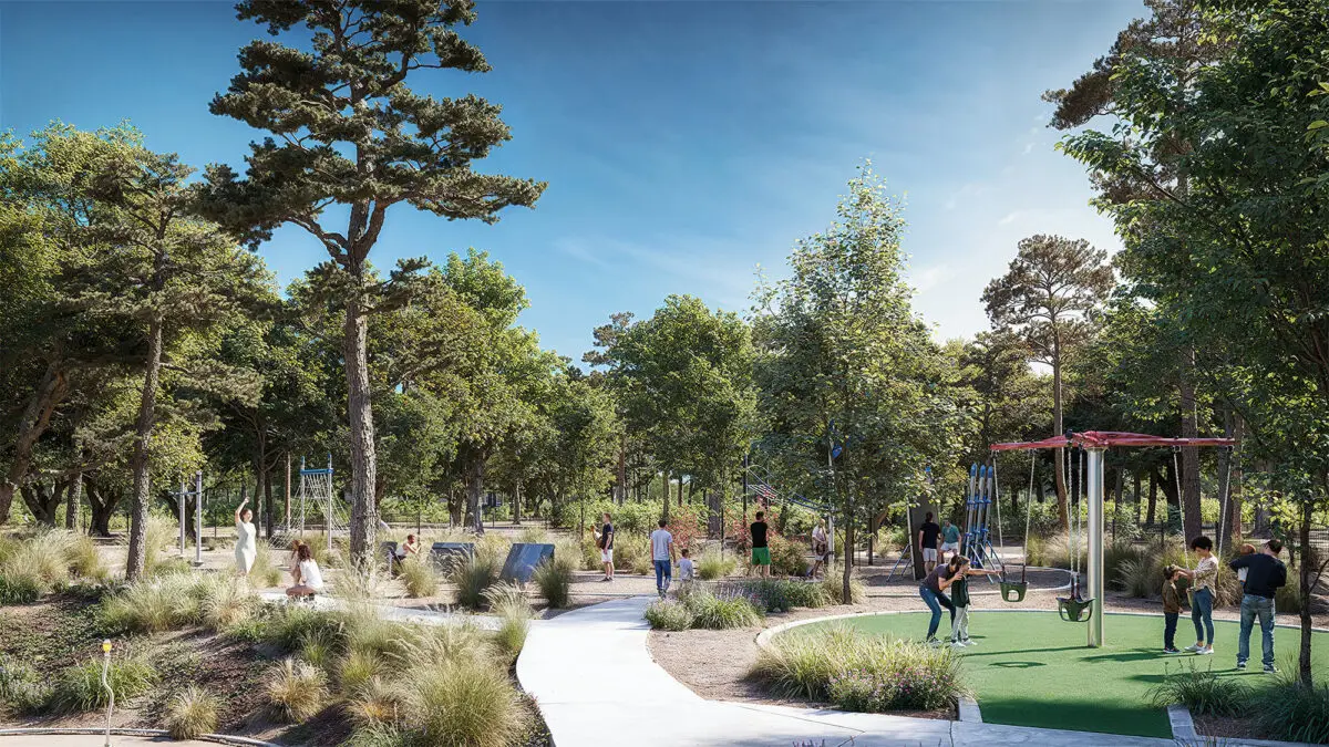 rendering of outdoor space and trails