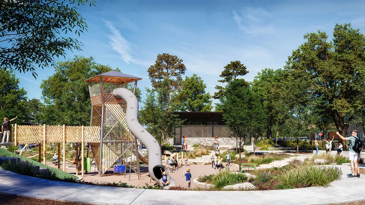 render of playground and slide