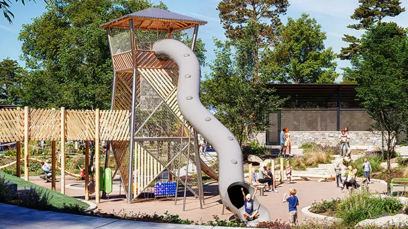 render of playground and slide