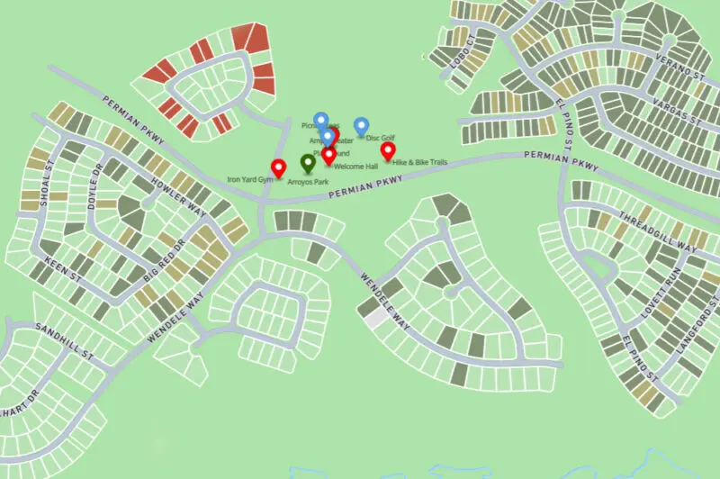 Area features from interactive map
