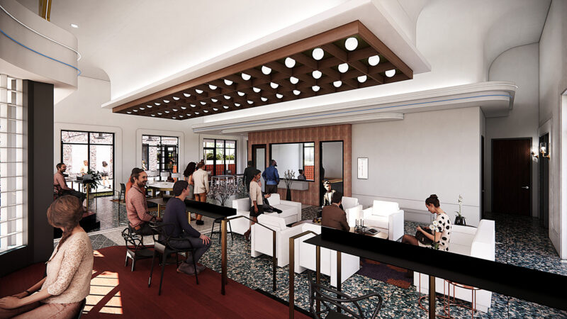 render of interior of welcome center