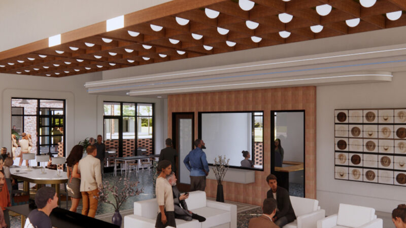 render of interior of welcome center