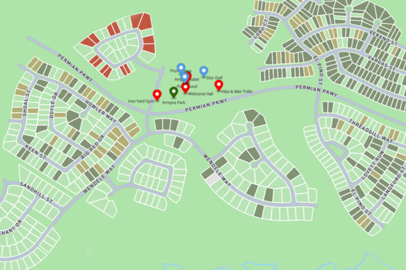Area features from interactive map